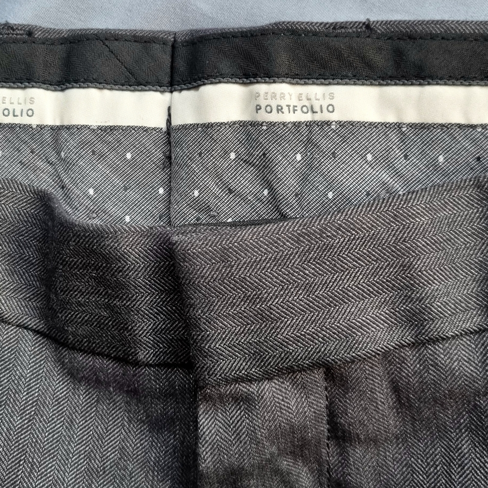 Perry Ellis Gray Herringbone Pants